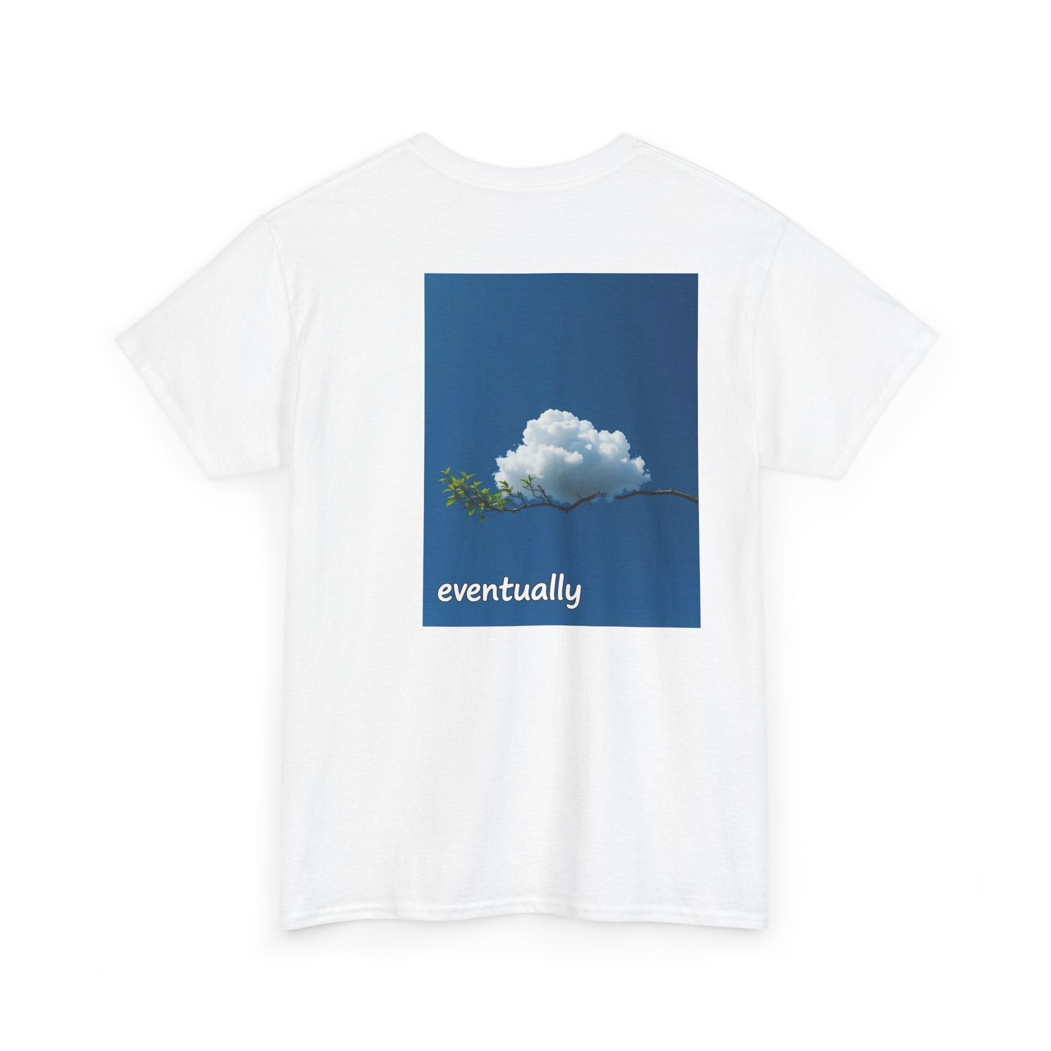 It Will Pass Tee — Comforting Cloud Graphic T‑Shirt ("it will pass" / "eventually")