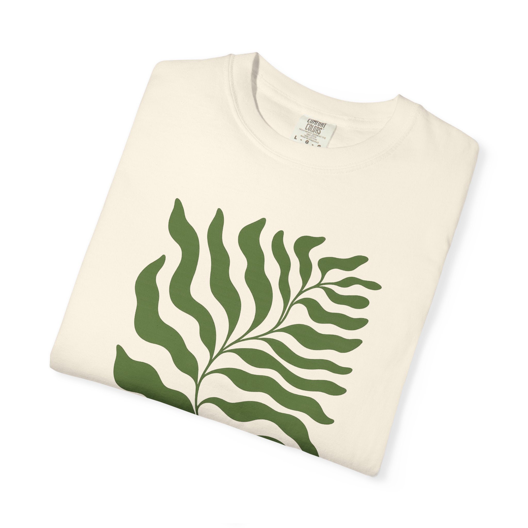 Botanical Fern T-Shirt — Minimal Green Leaf Graphic Tee