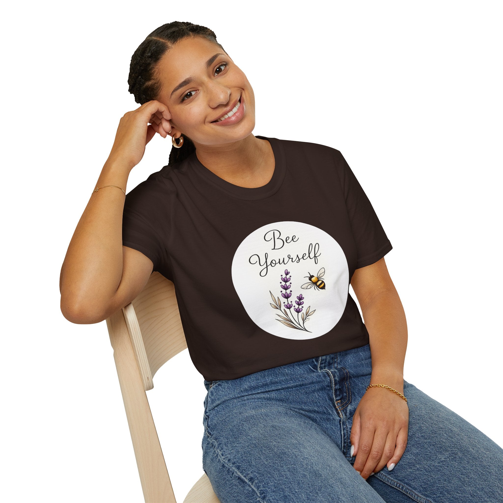 Bee Yourself T-Shirt — Lavender Bee Floral Graphic Shirt