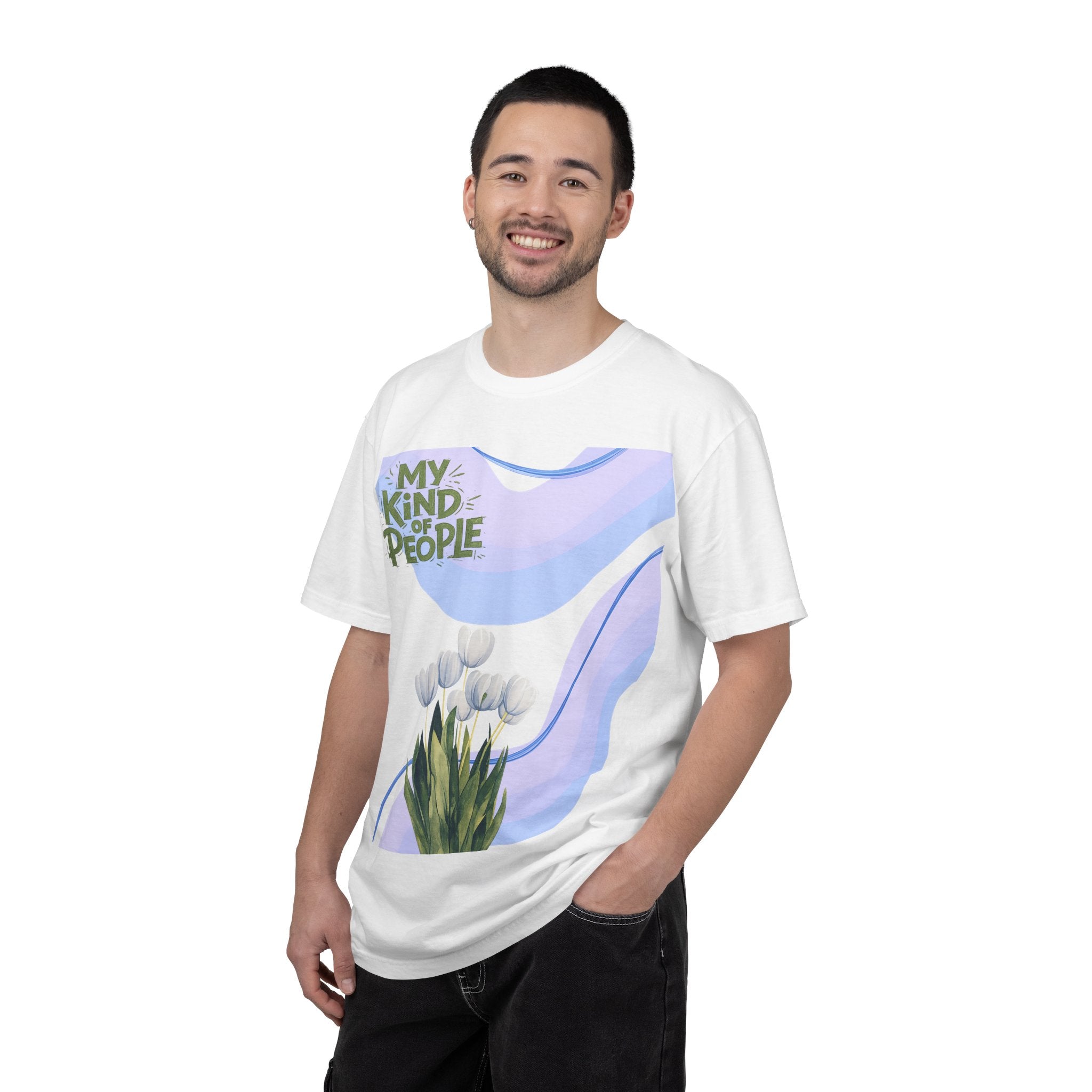 My Kind of People T-Shirt — Floral Graphic Tee with “I Go Here and There” Back Text
