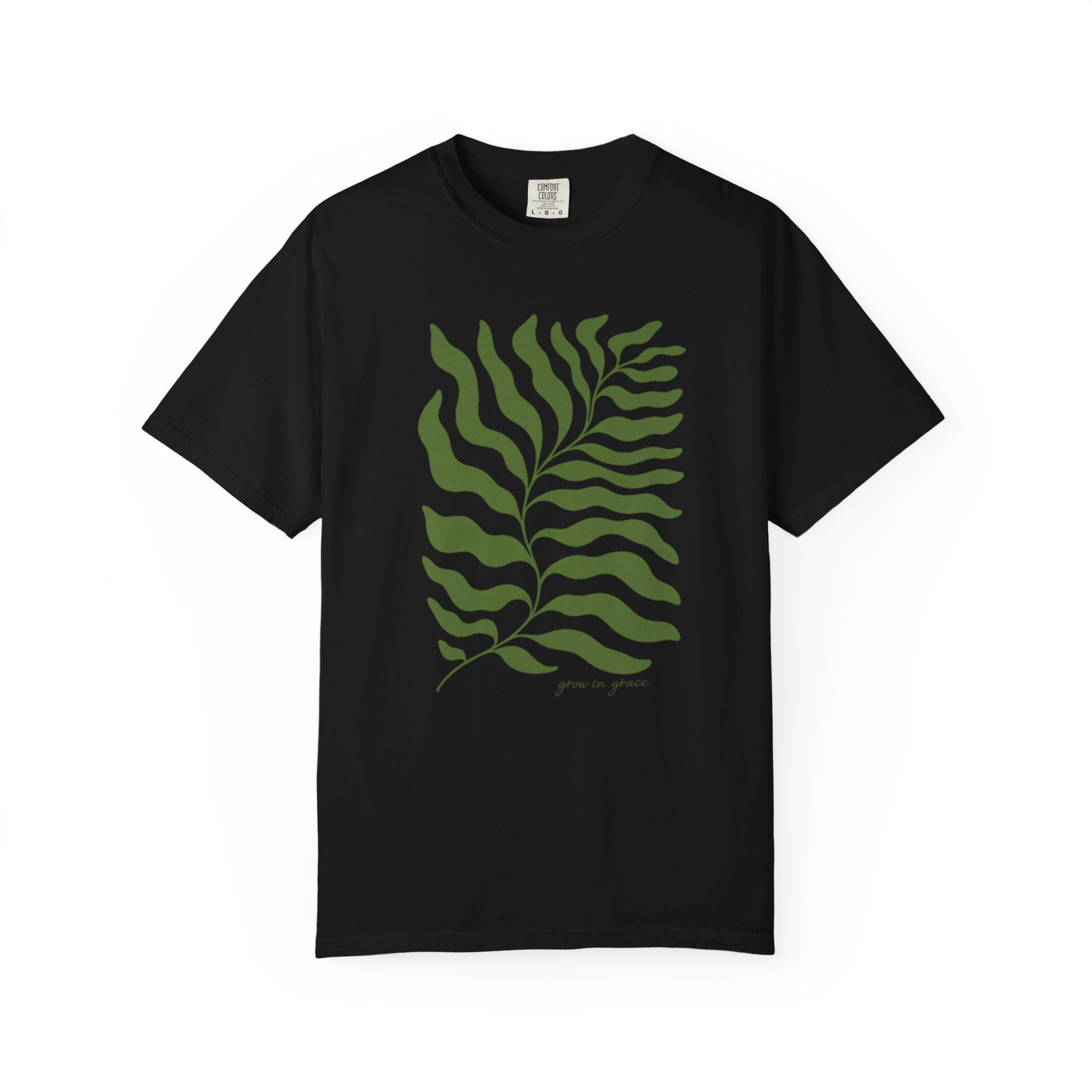 Botanical Fern T-Shirt — Minimal Green Leaf Graphic Tee