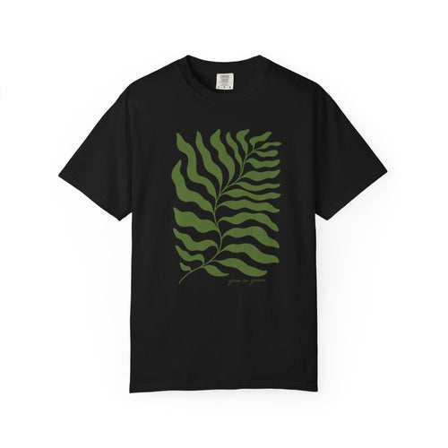 Botanical Fern T-Shirt — Minimal Green Leaf Graphic Tee