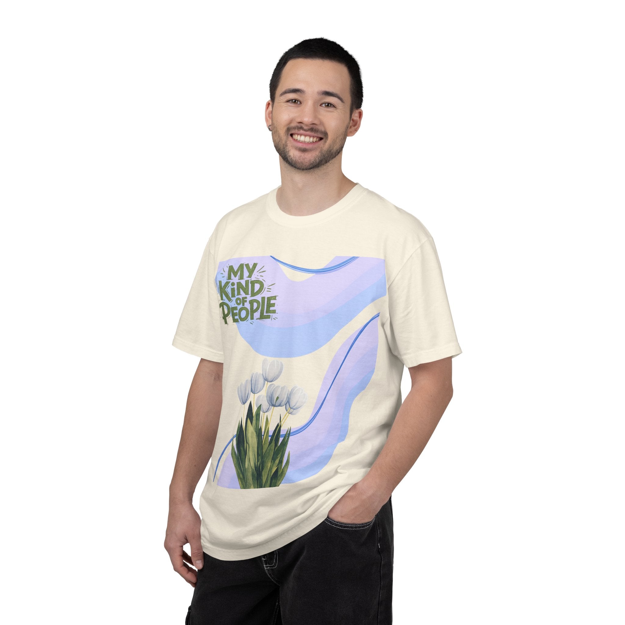 My Kind of People T-Shirt — Floral Graphic Tee with “I Go Here and There” Back Text