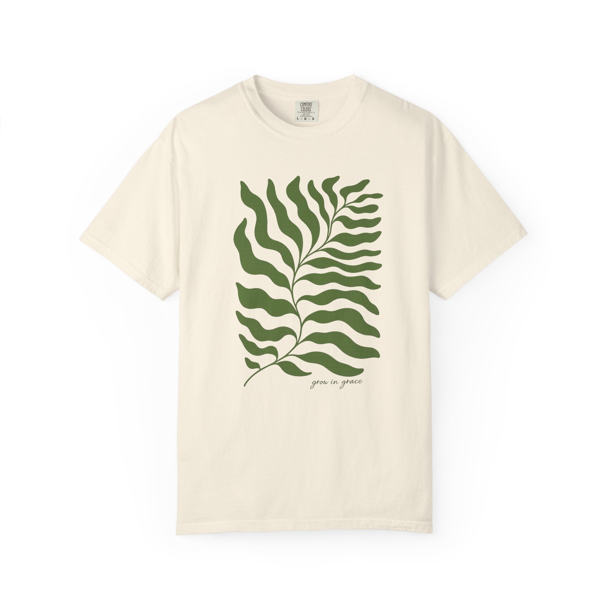 Botanical Fern T-Shirt — Minimal Green Leaf Graphic Tee